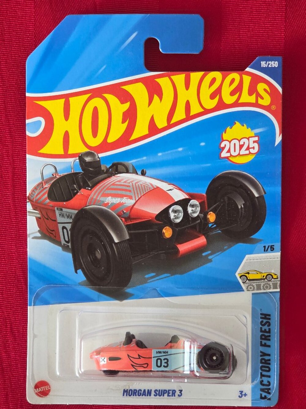 2024 HOT WHEELS, MORGAN SUPER 3, #1, MINT IN THE PACKAGE!!!